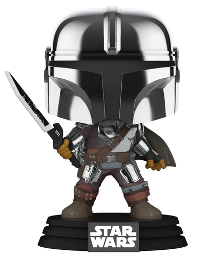 Funko Pop! Star Wars - The Mandalorian with Darksaber (Glows in the Dark/Metallic)(Box Warehouse Exclusive)