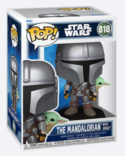 Funko Pop! Star Wars - The Mandalorian with Grogu (On Back)