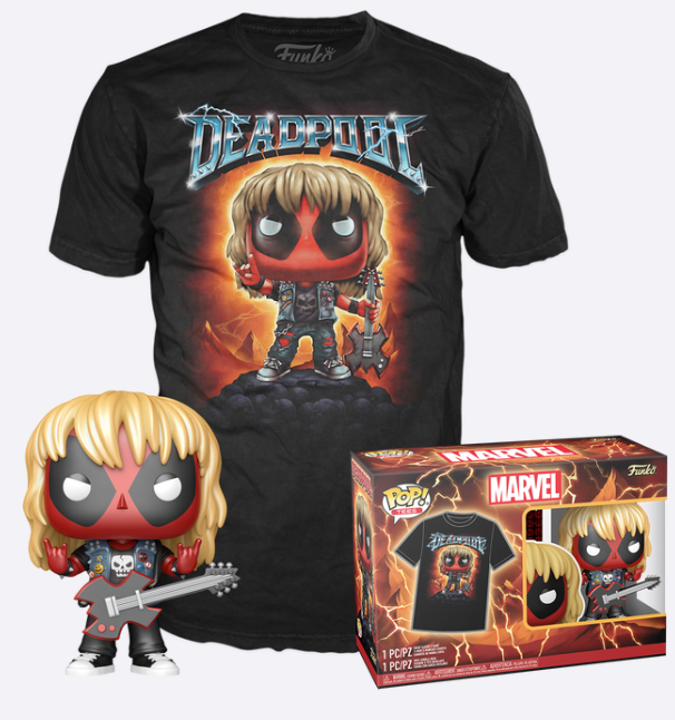 Funko Pop! + Tee - Heavy Metal Deadpool (Metallic)