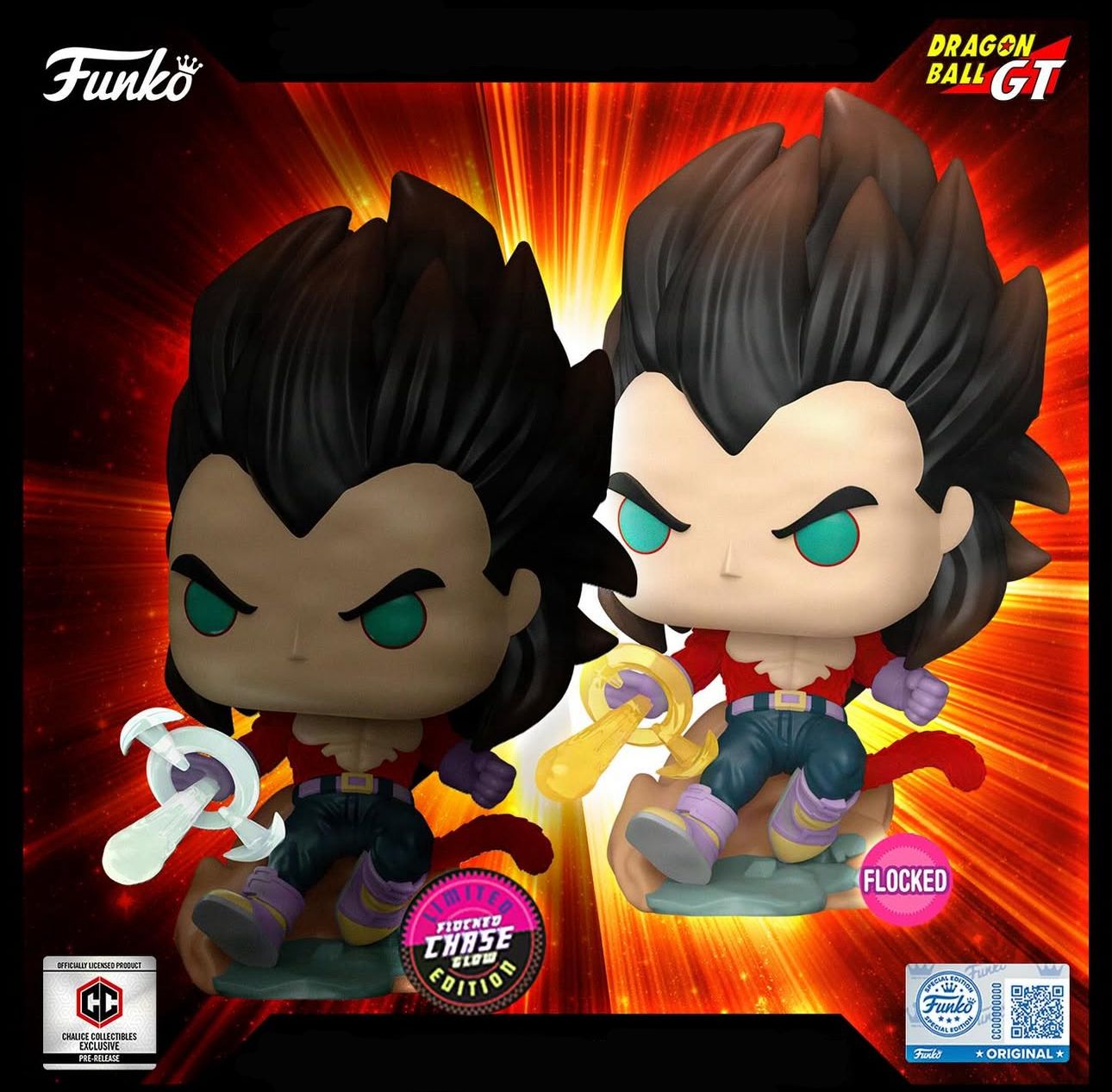 Funko Pop! Animation - SS4 Vegeta (Limited Flocked/Glow Chase)[Chalice Collectibles Exclusive]