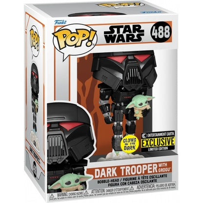 Funko Pop! Star Wars - Dark Trooper with Grogu (Glows in the Dark)(Entertaiment Earth Exclusive)