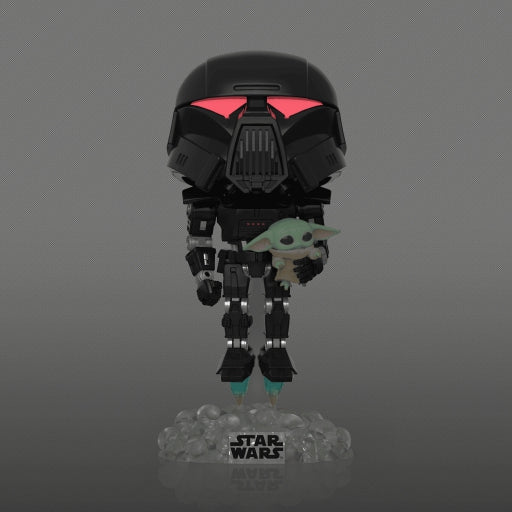 Funko Pop! Star Wars - Dark Trooper with Grogu (Glows in the Dark)(Entertaiment Earth Exclusive)