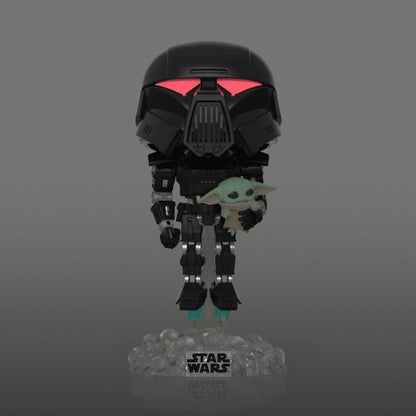 Funko Pop! Star Wars - Dark Trooper with Grogu (Glows in the Dark)(Entertaiment Earth Exclusive)